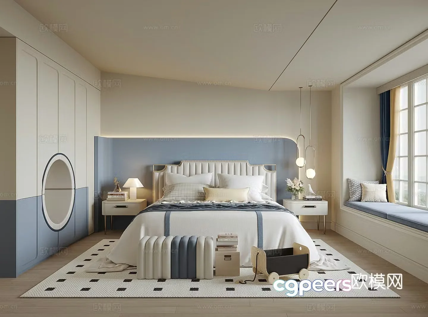 Modern home bedroom 3d model