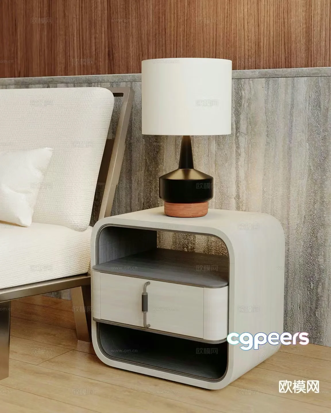 Modern bedside table 3d model