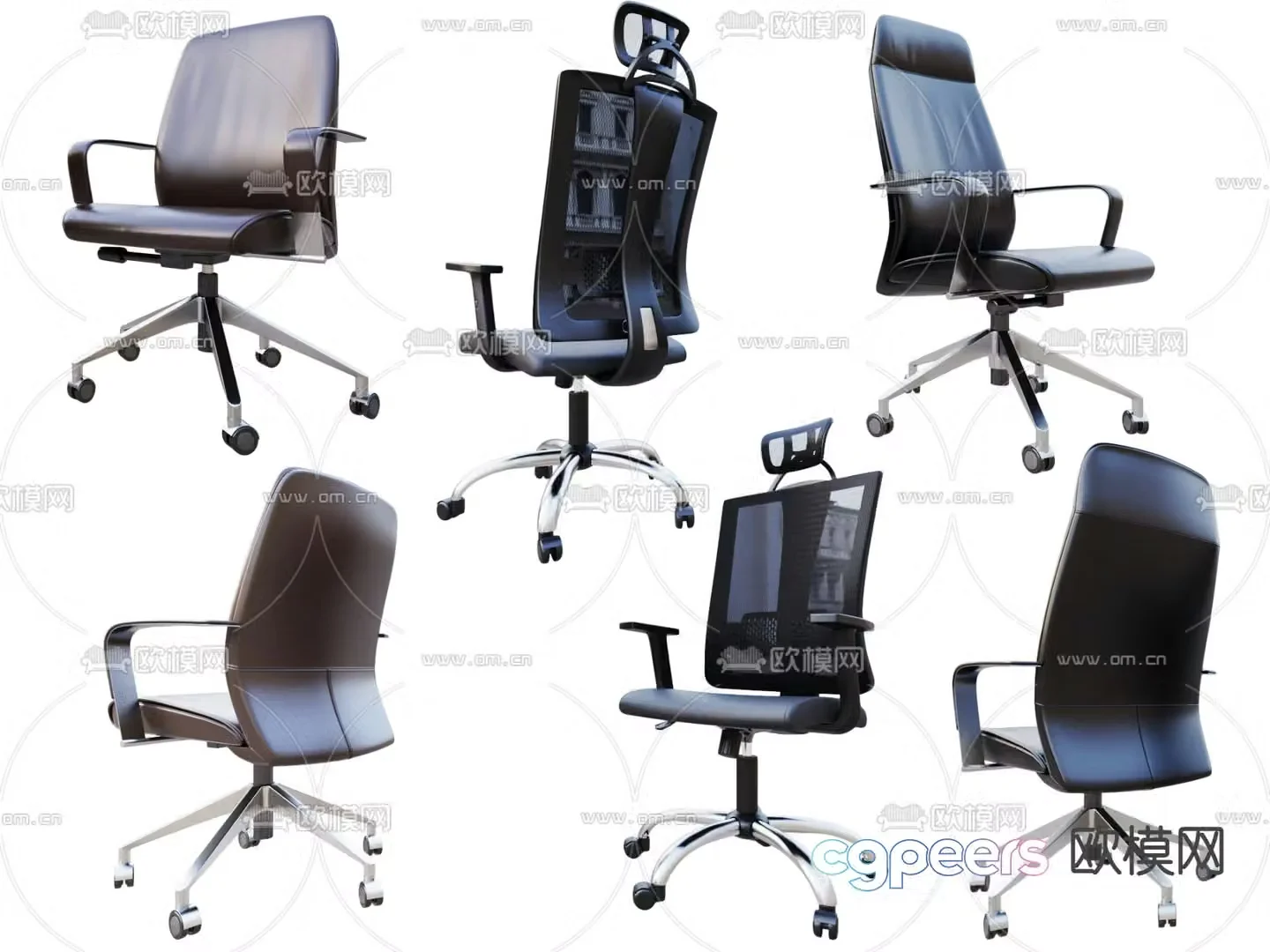 Office chair swivel chair staff chair 3d model
