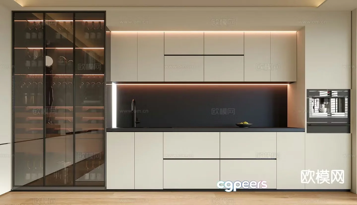 Modern wine cabinet sideboard 3d model