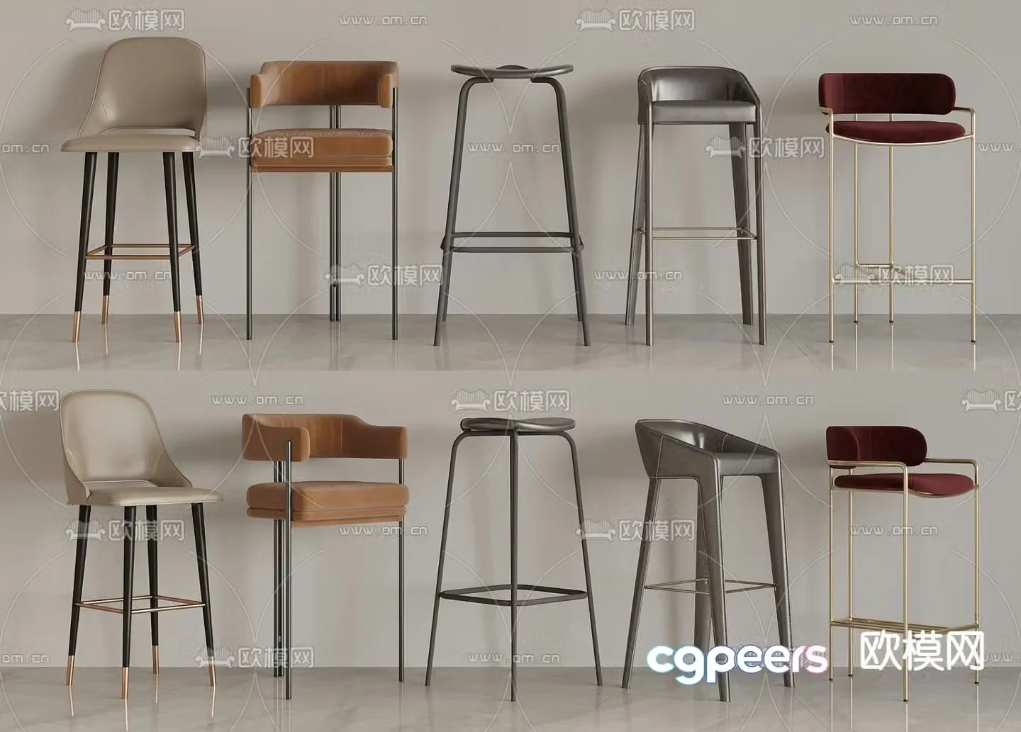 bar stool bar stool high stool 3d model
