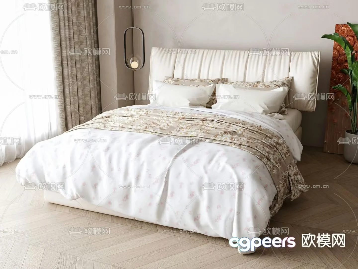 American double bed children’s bed 3d model