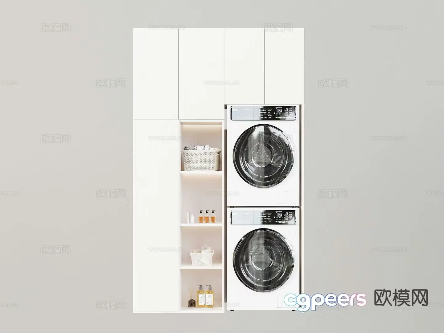 Modern balcony cabinet laundry cabinet 3d model