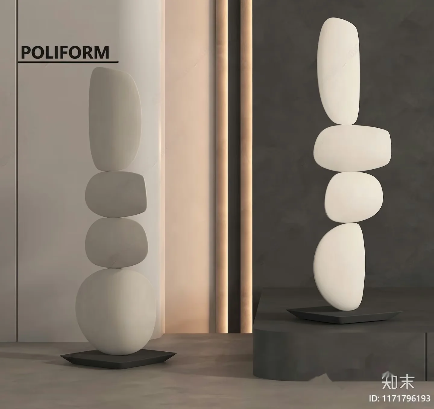 Abstract Sculpture 3D Model – 1529 – VRAY Render