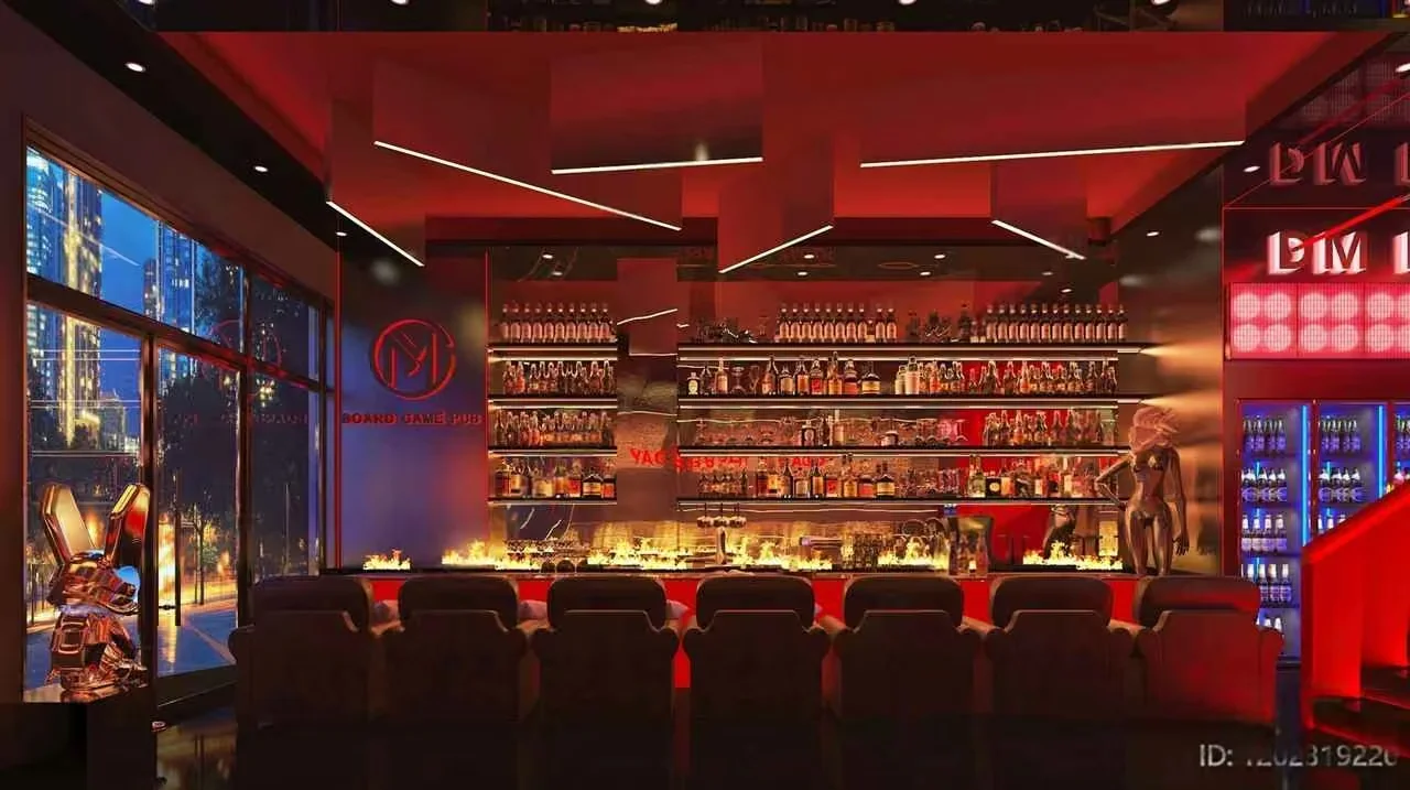 Modern Bar Area 3D Model – 5067 – VRAY Render