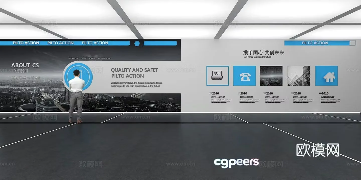 Cultural wall Corporate culture wall Display wall Theme wall Exhibition hall Campus culture Corridor 3D model