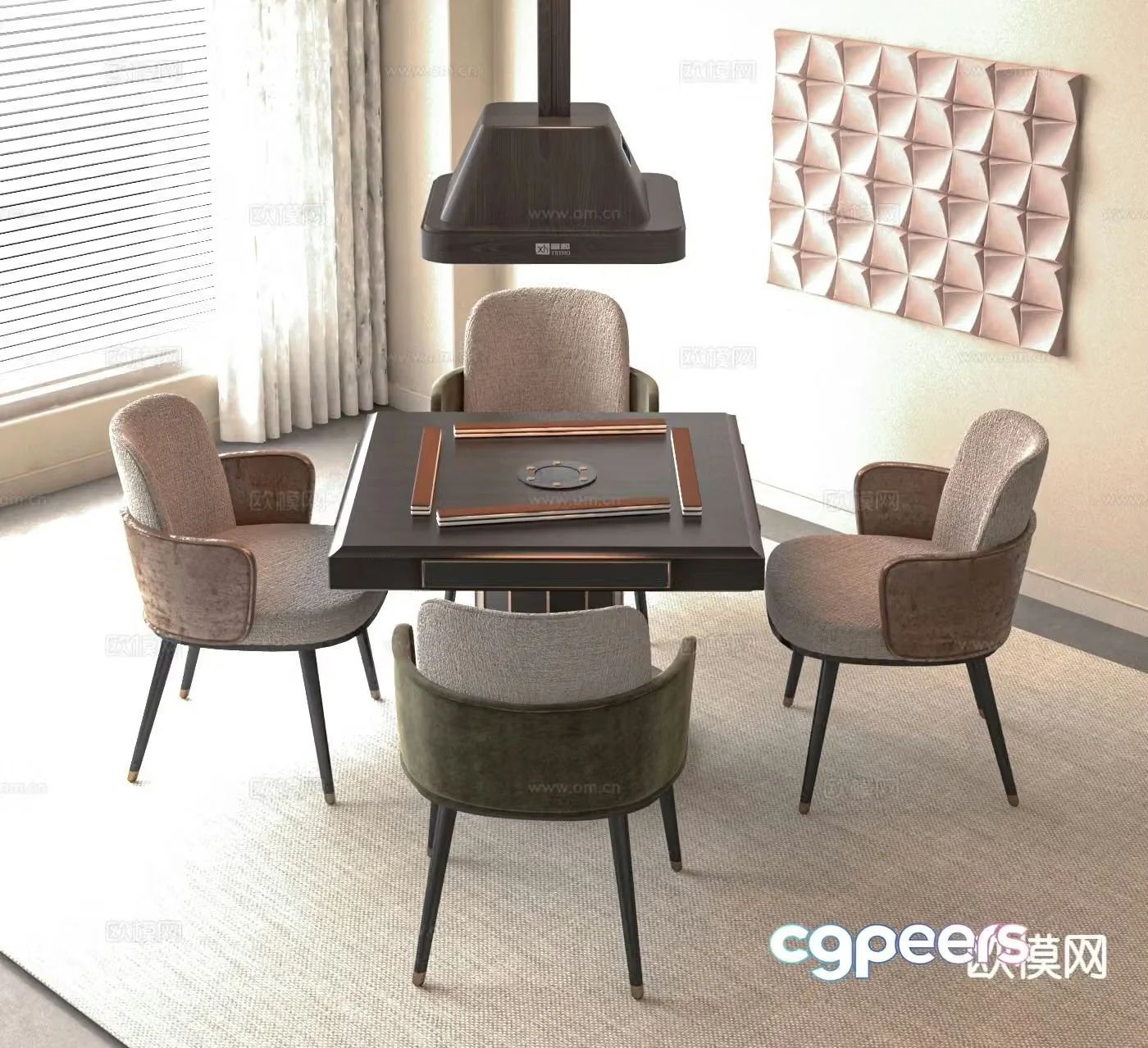 Modern mahjong table 3d model