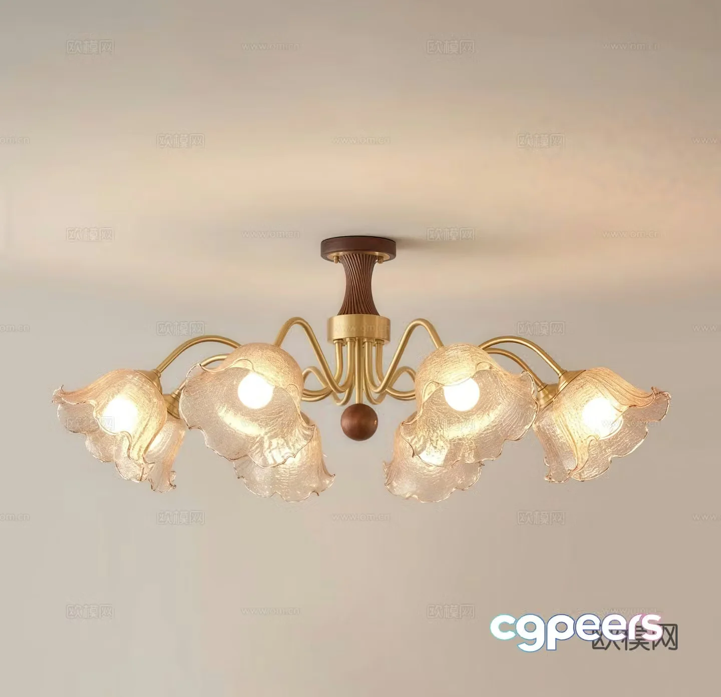 Middle-aged chandeliers decorative lamp 3d model