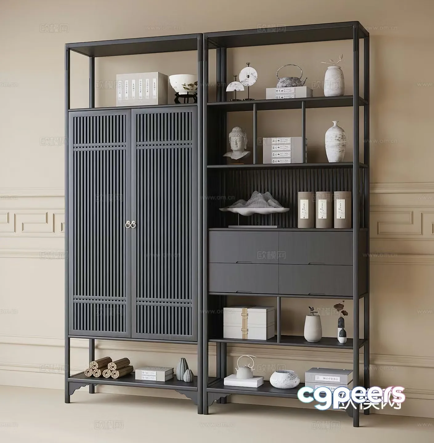 Chinese style Bogu rack display rack 3D model