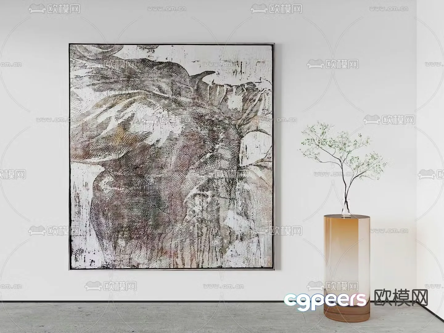Decorative painting Hanging painting Oil painting 3d model