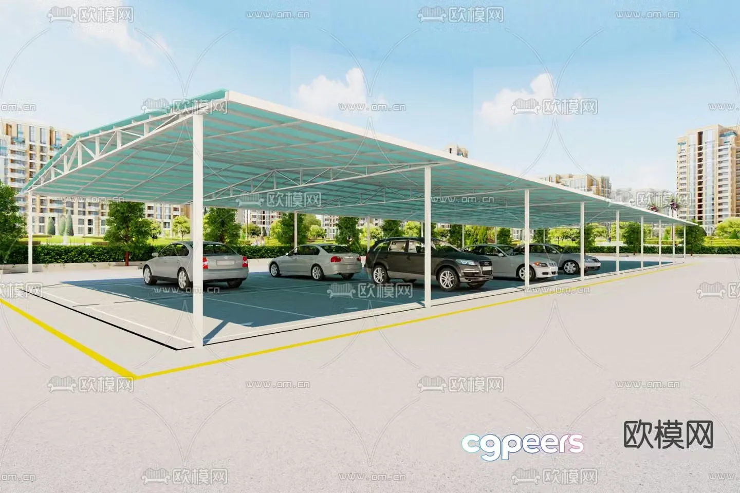 Canopy Awning Parking 3D Model