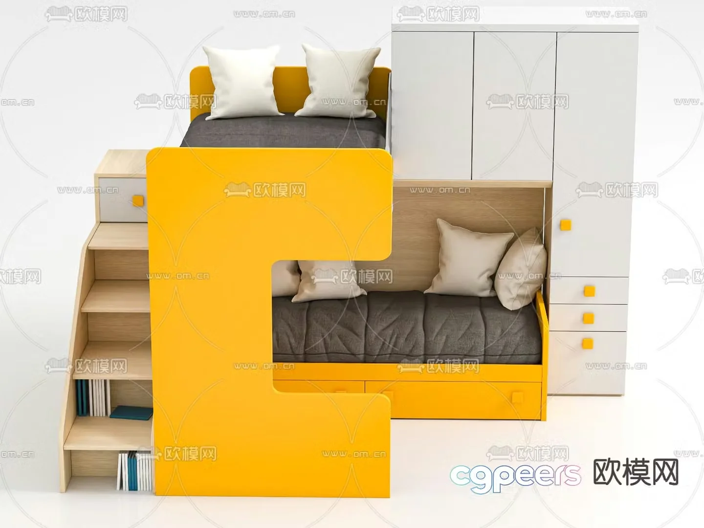 Bunk bed bunk bed 3d model