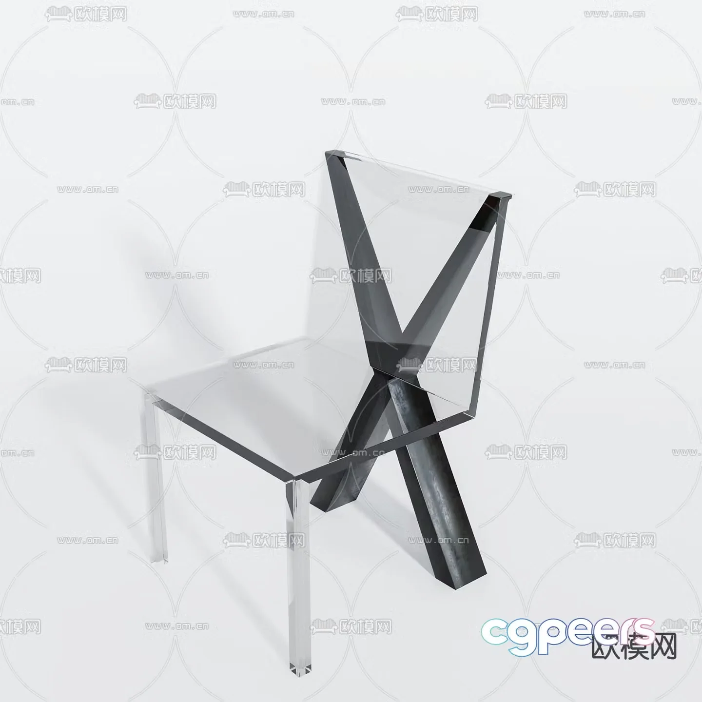 Acrylic chair leisure chair 3d model