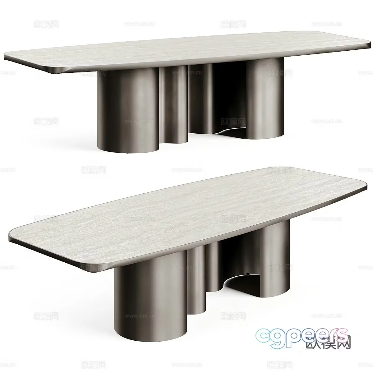 Modern Italian light luxury dining table 3D model
