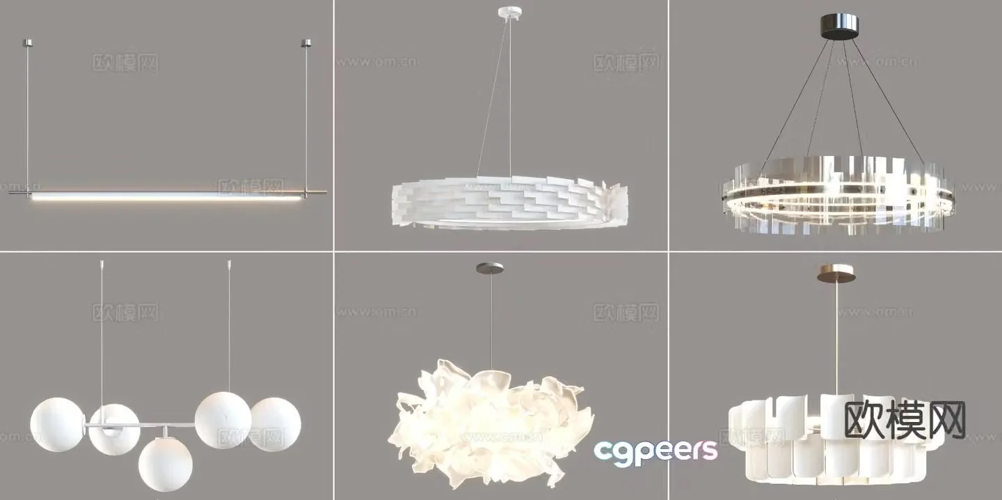Modern dining room chandelier 3d model
