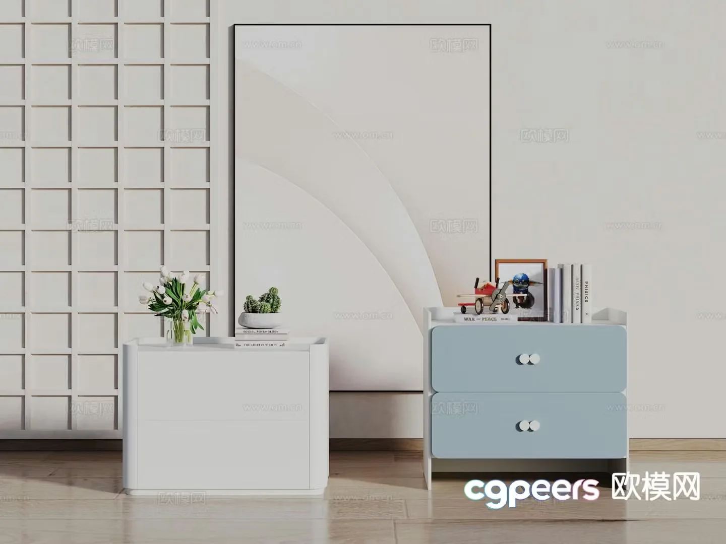 Modern bedside table 3d model
