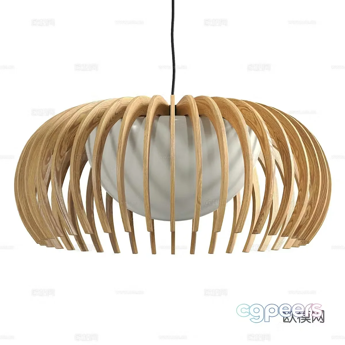 Log wind chandelier 3d model