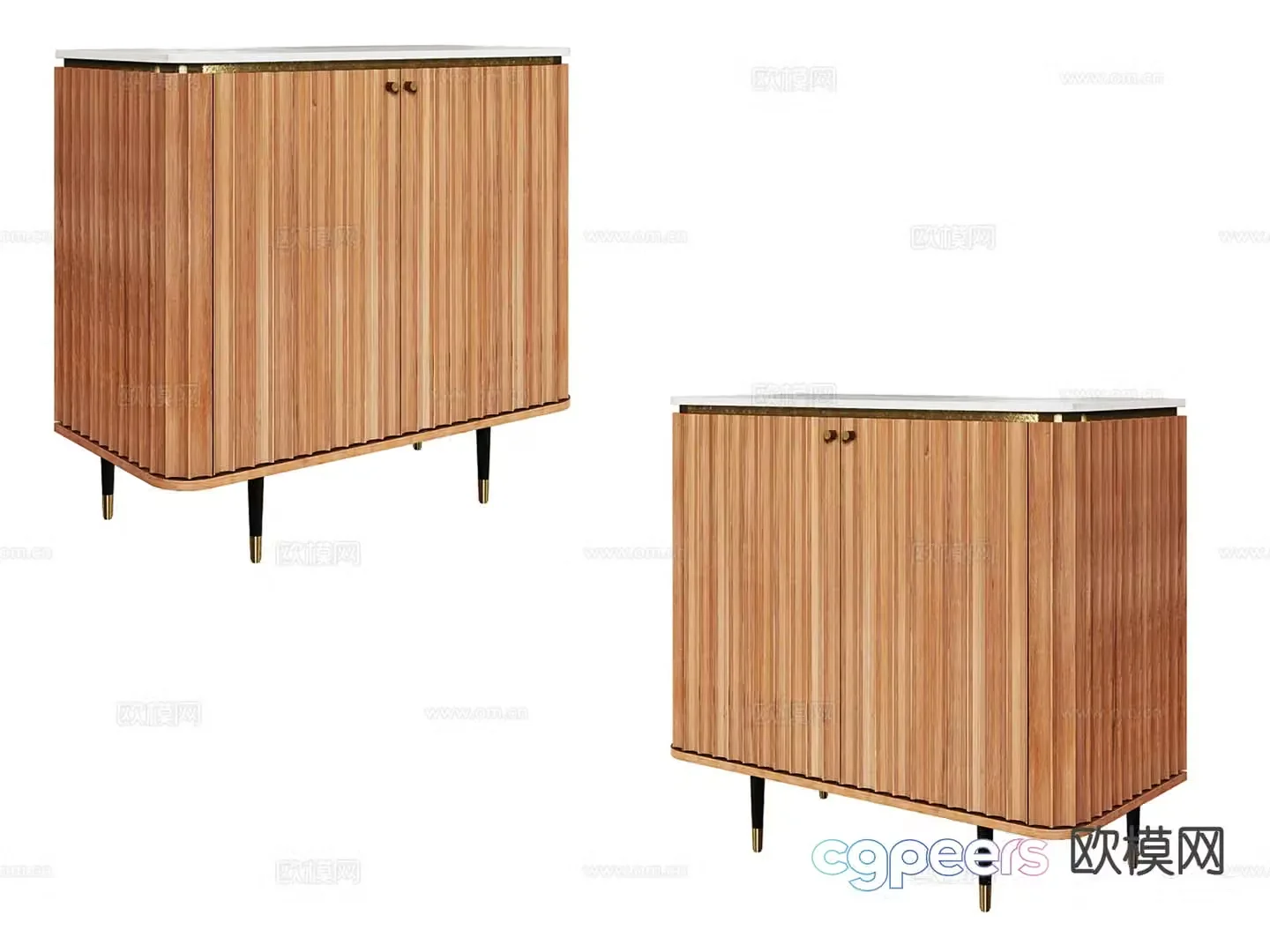 Nordic low cabinet entrance cabinet 3D model
