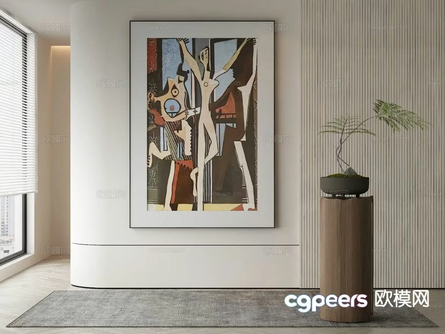 Modern decorative painting abstract painting figure painting 3d model