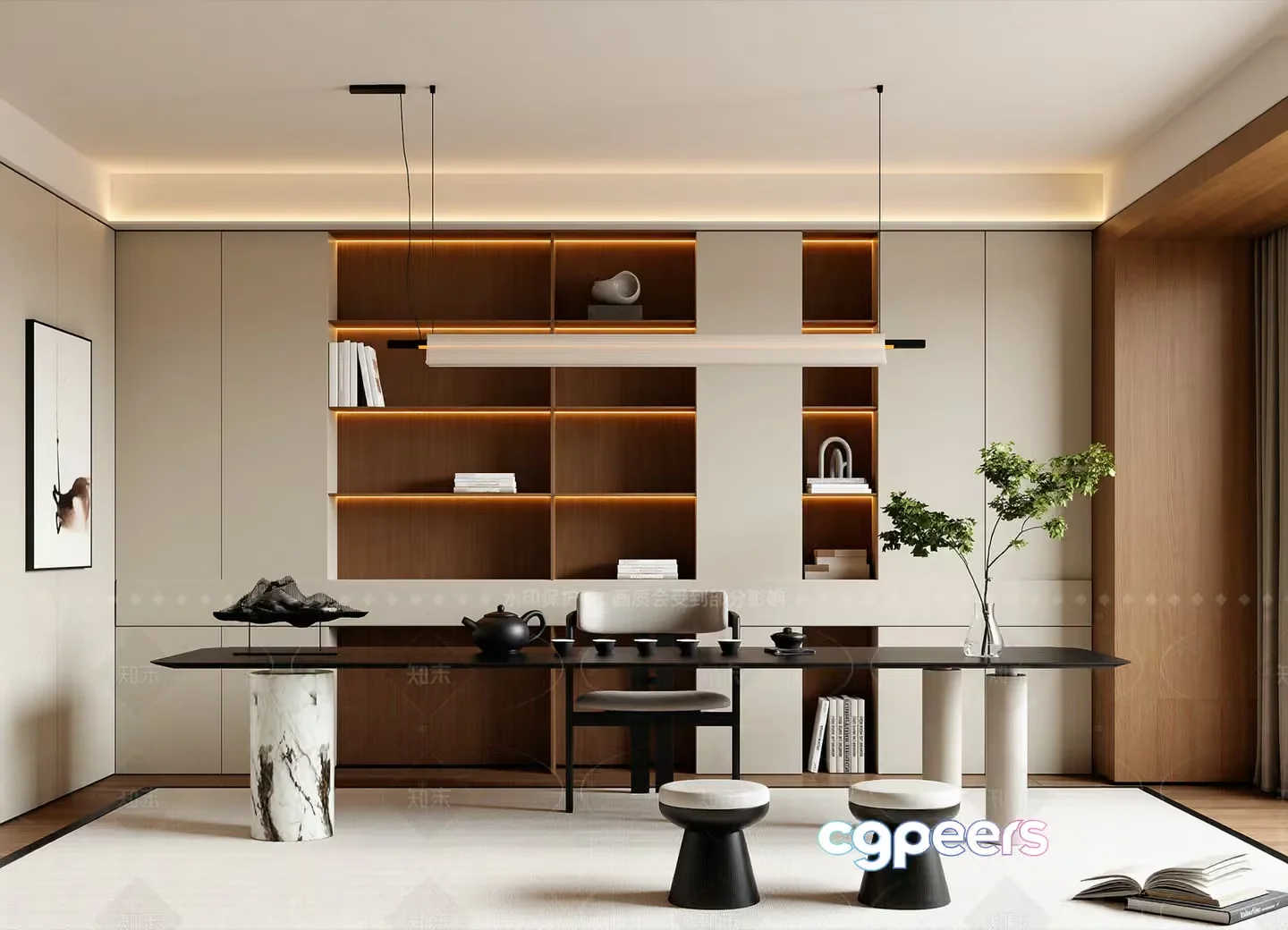 Modern Office Space 3D Model – 22192 – VRAY Render