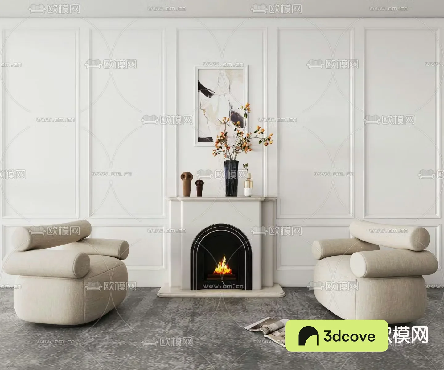 Single sofa leisure sofa fireplace
