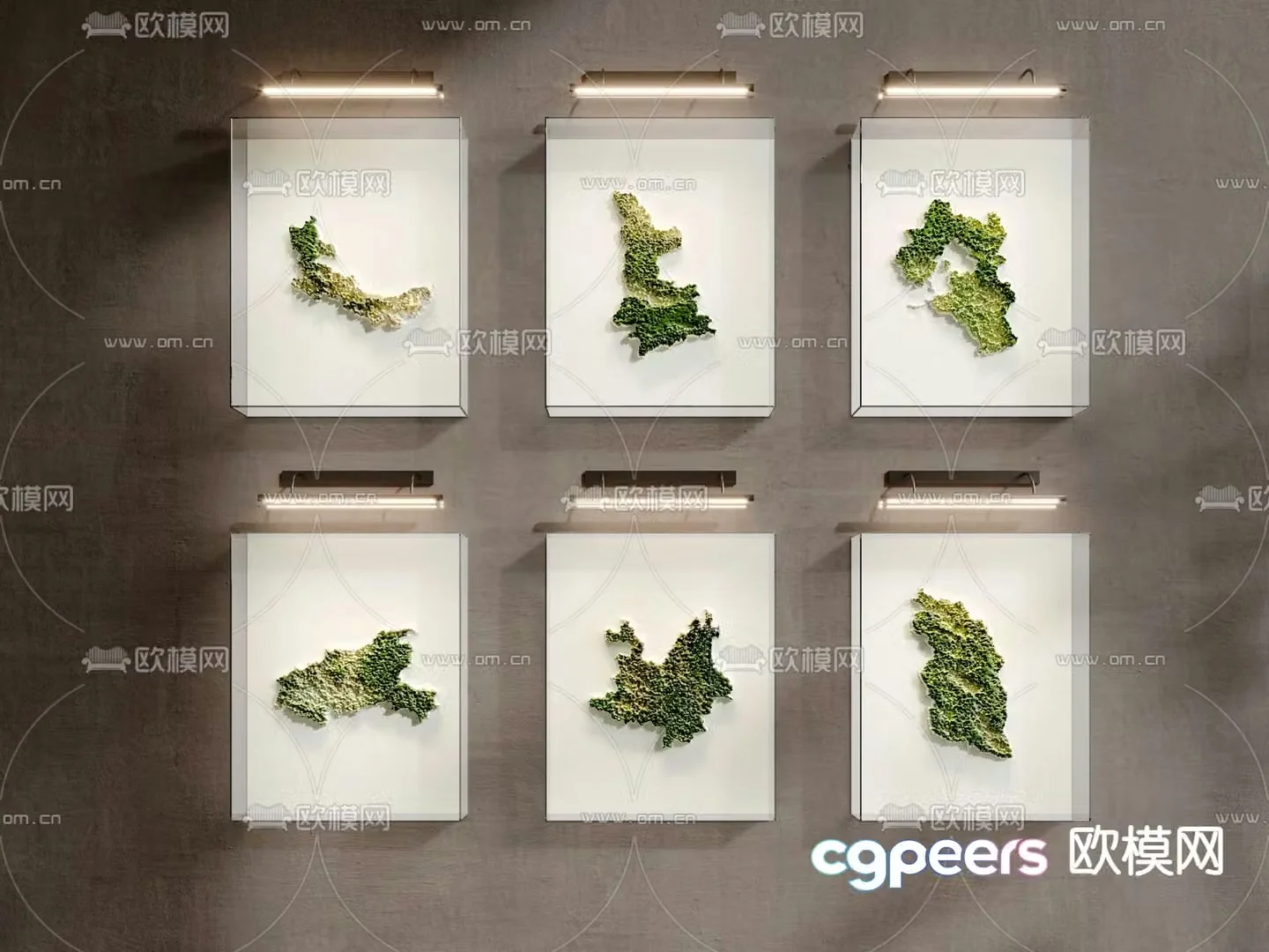 Decorative lamp acrylic light box map light box 3d model