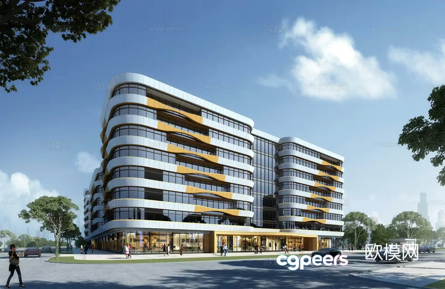 Office building exterior 3d model