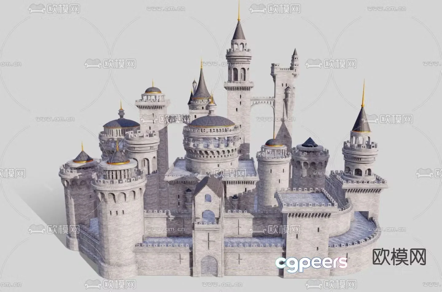 European style ancient buildings castle castle 3d model