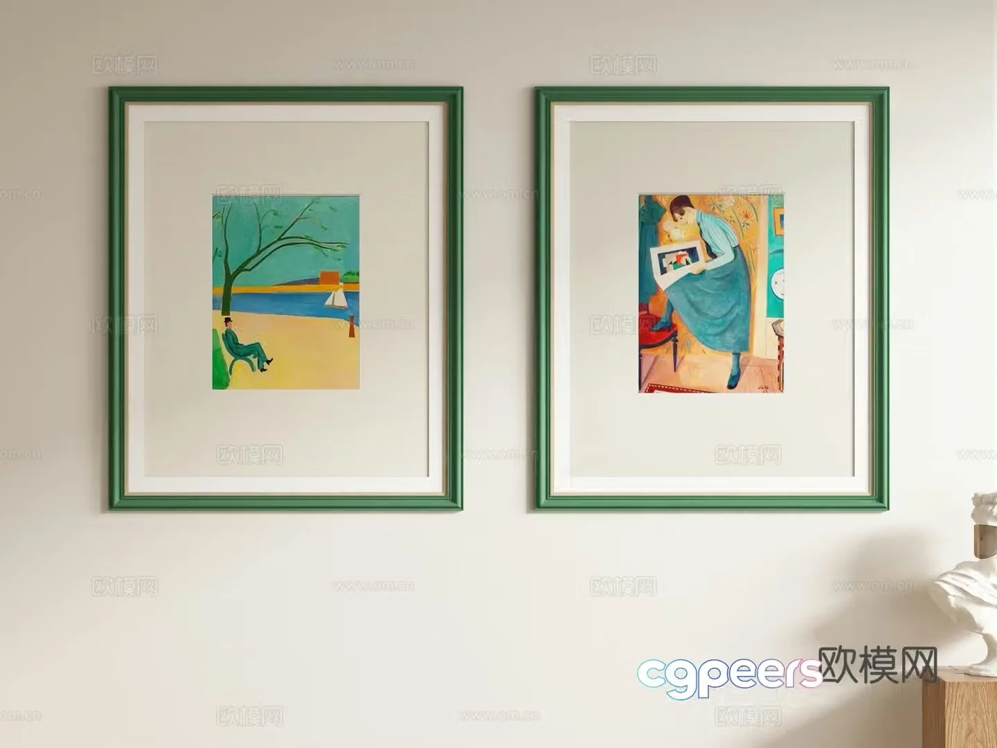 Modern oil paintings decorative paintings hanging paintings 3D model