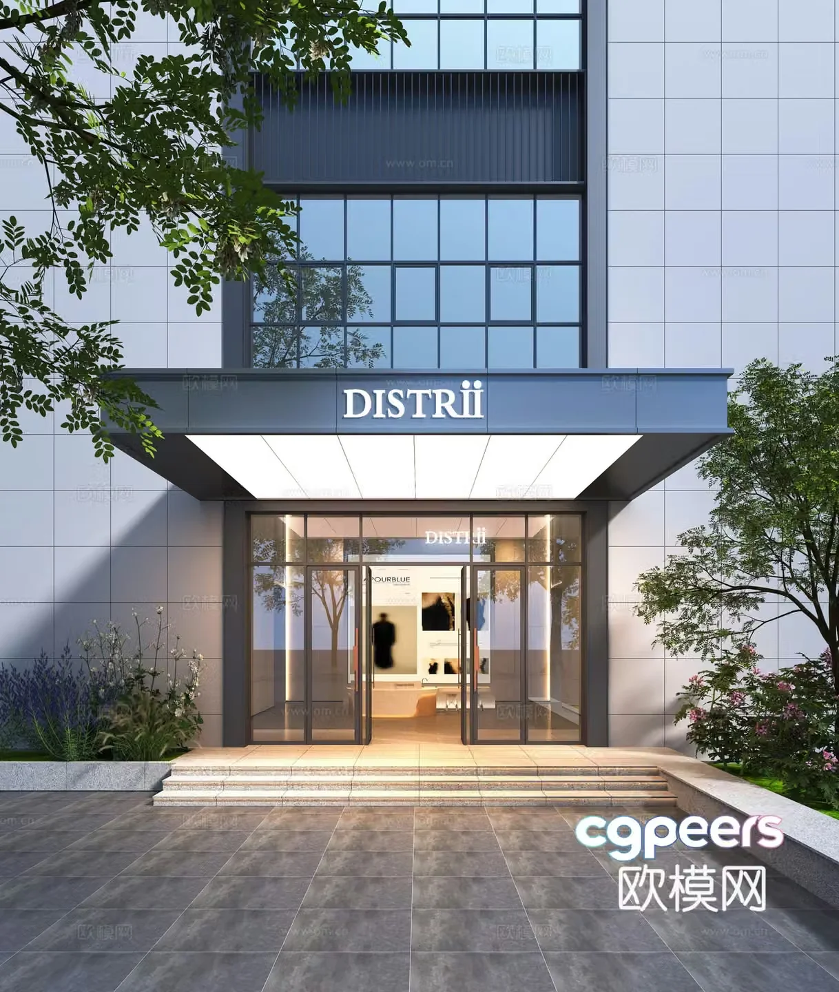 Modern door facade 3D model