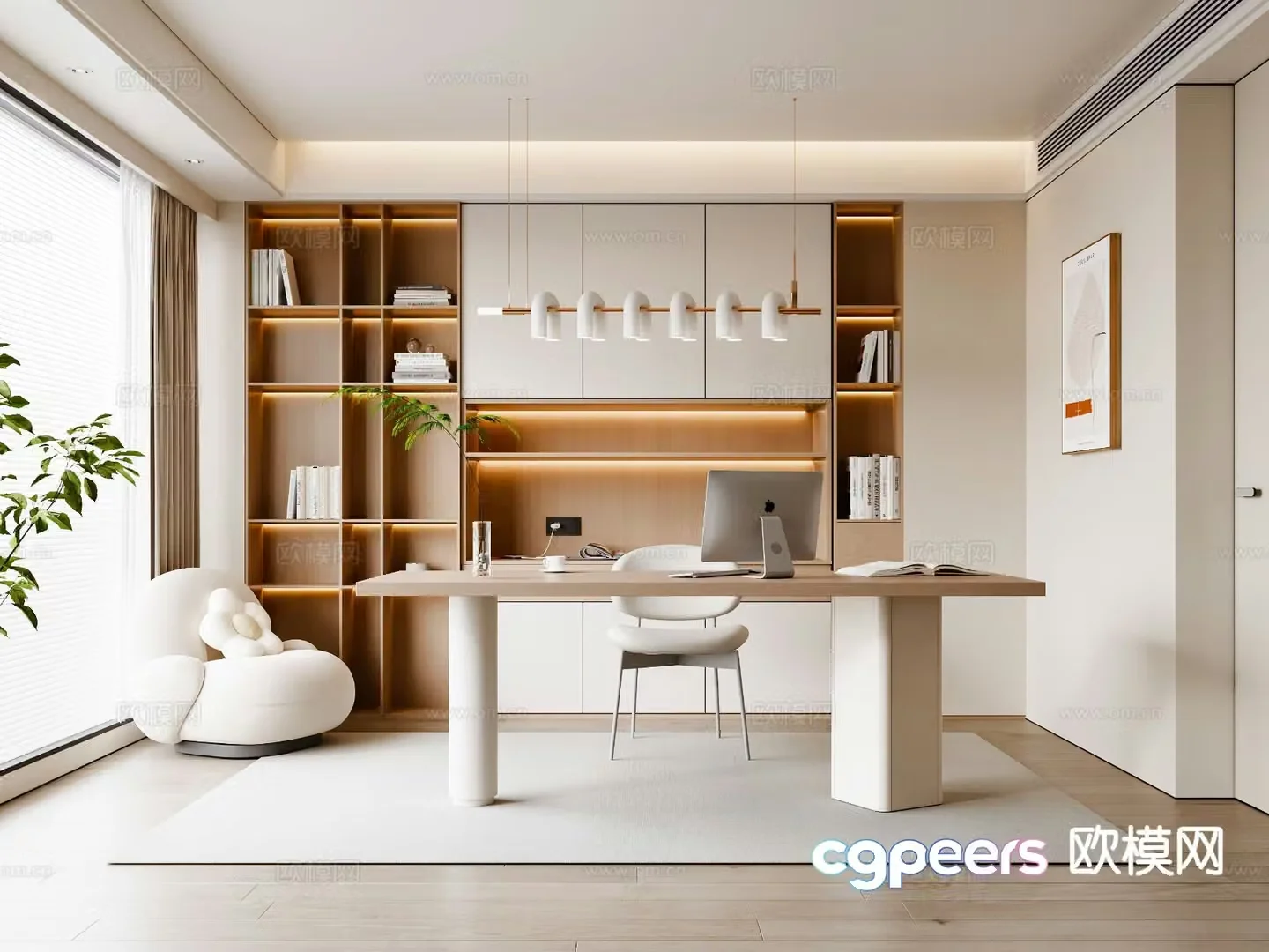 Cream style study 3d model