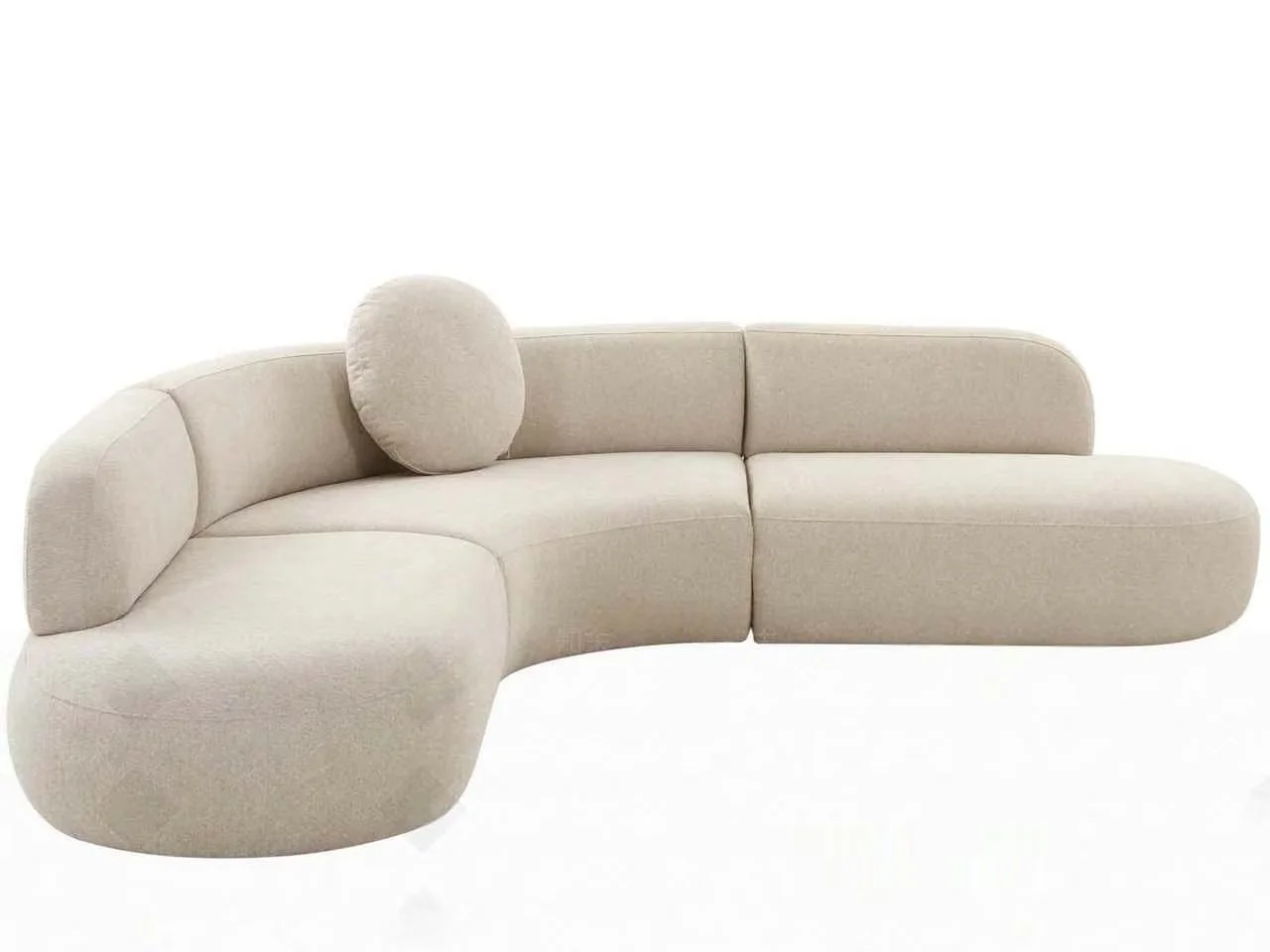 Curved Beige Sofa 3D Model – 9612 – CORONA Render