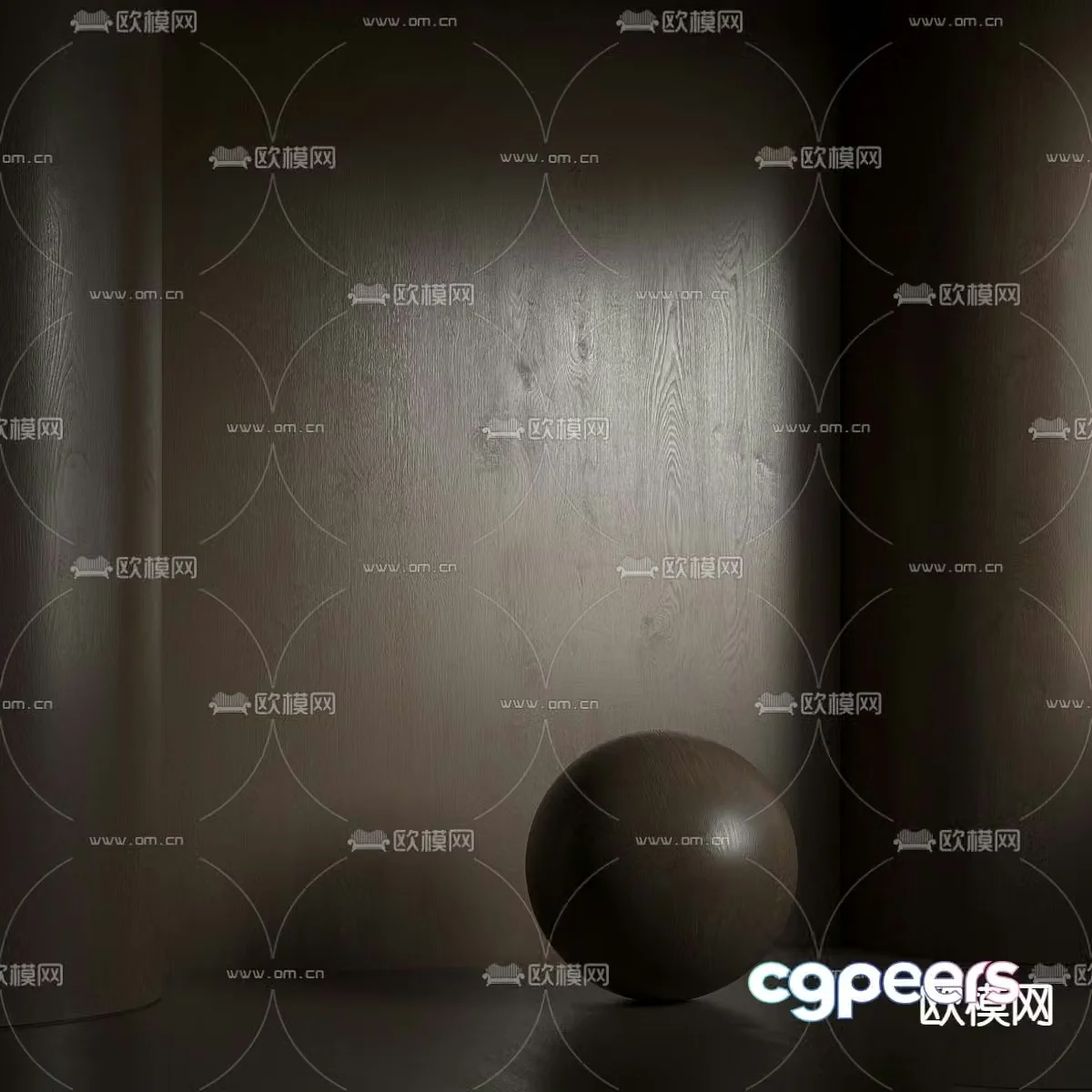 Oak background wall walnut finish 3d model