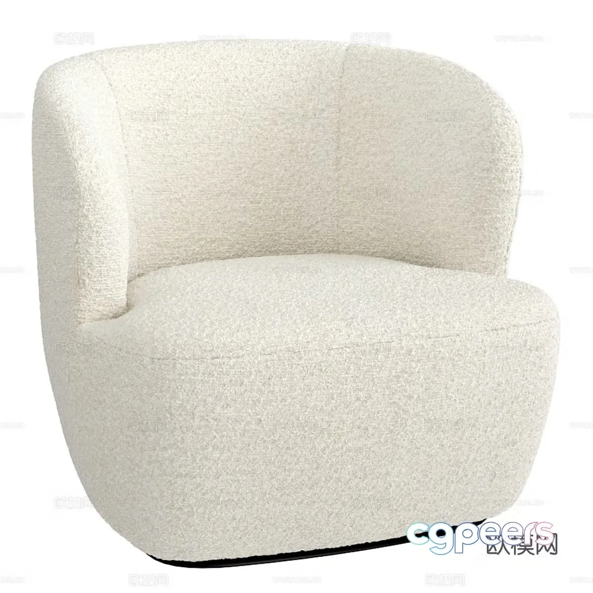 Modern Cream Style Stay Lounge Casual Sofa 3D Model