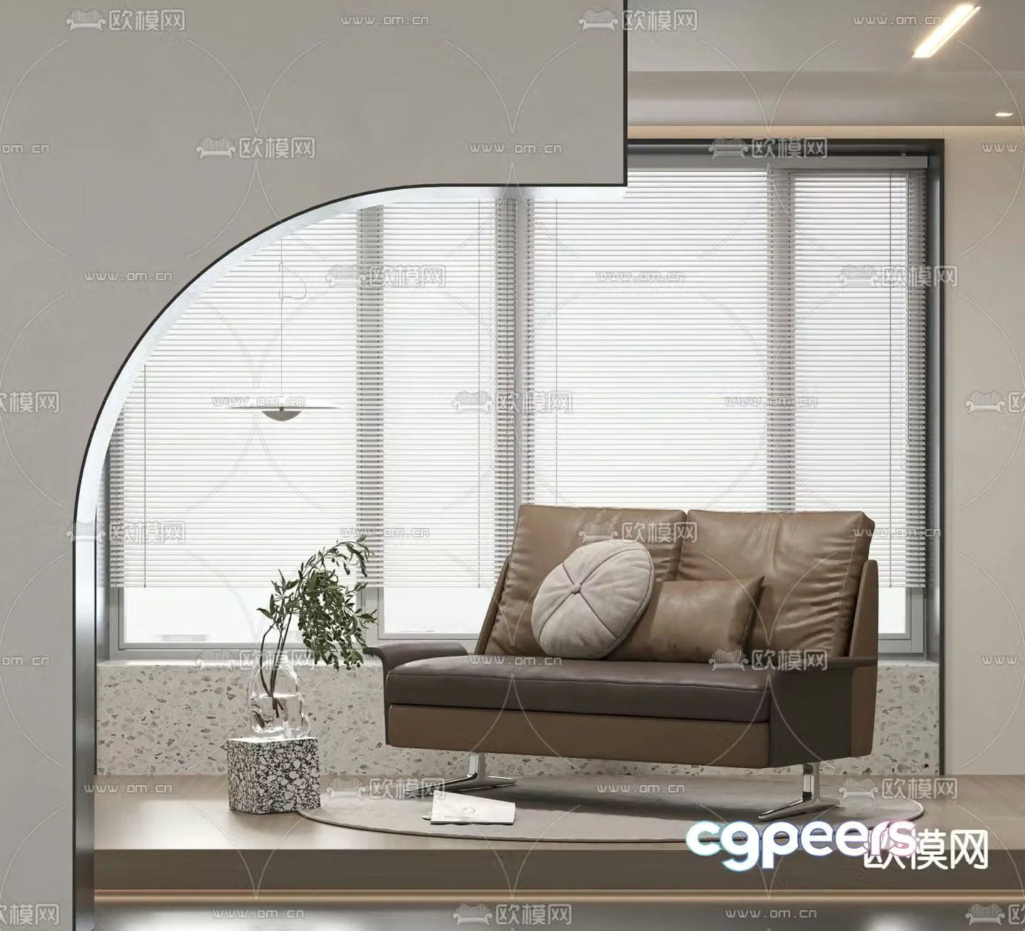 Minotti loveseat 3d model