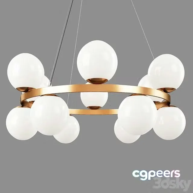 3ds Max Free – Bubbles brass ring pendant light