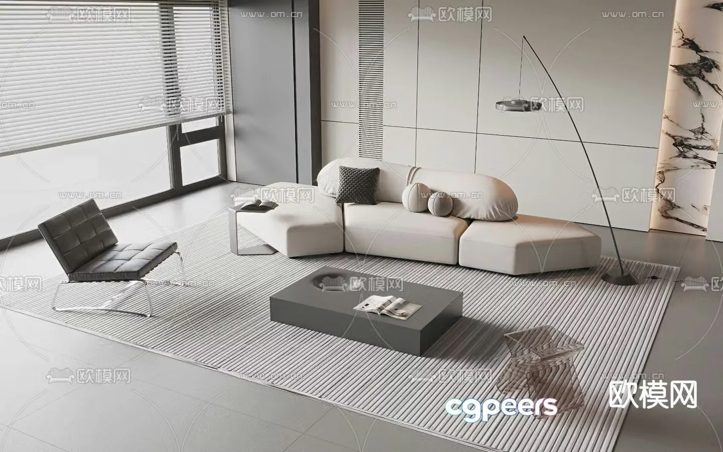 Italian sectional sofa 3d model