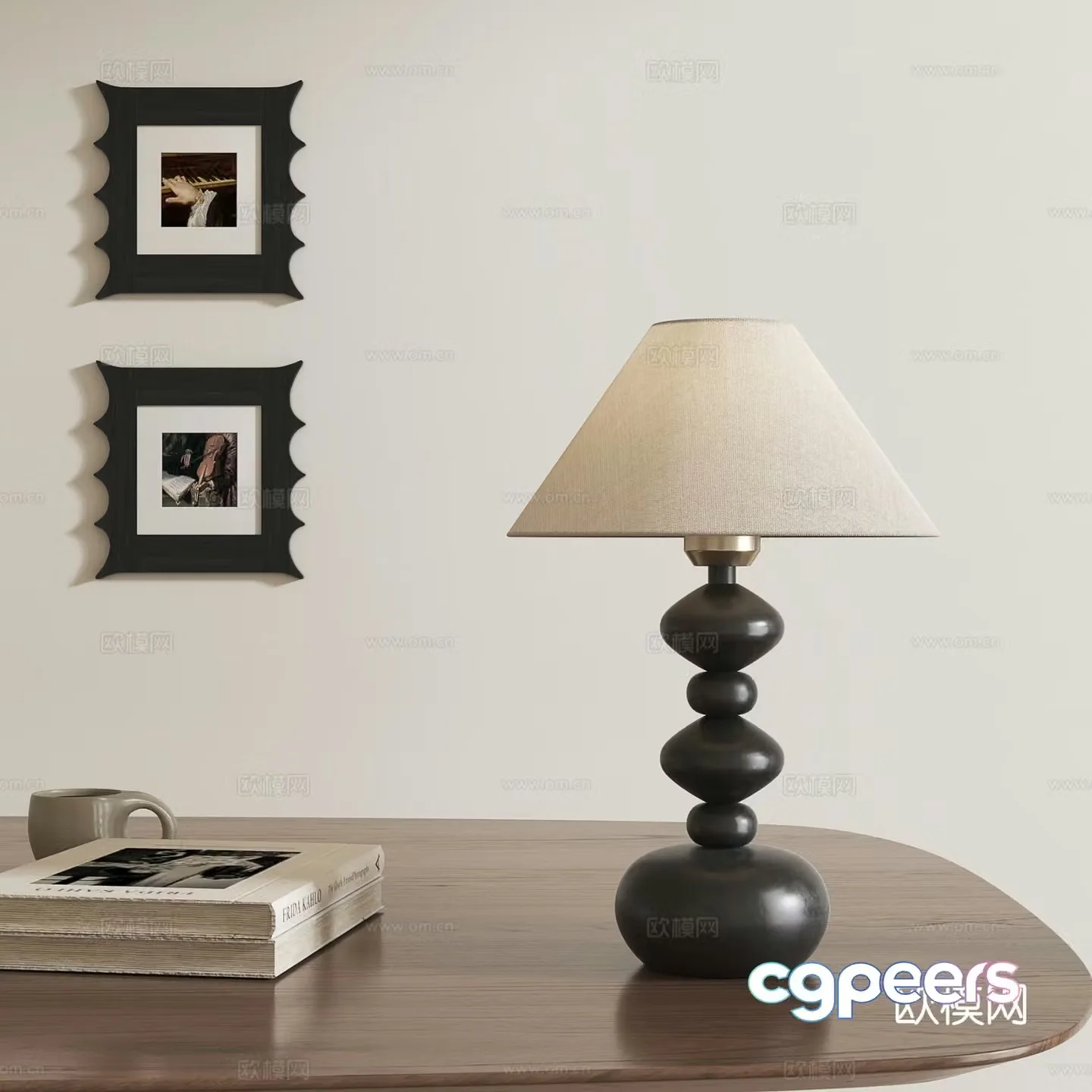 Medieval style desk lamp 3d model