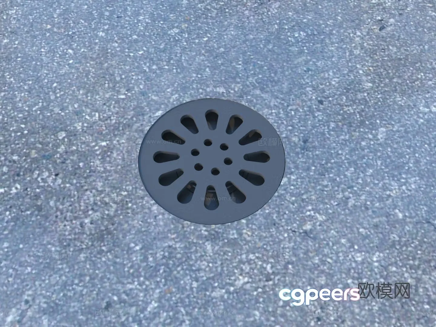 Manhole cover Sewer drain outlet Sewage outlet Outdoor sketch 3D model