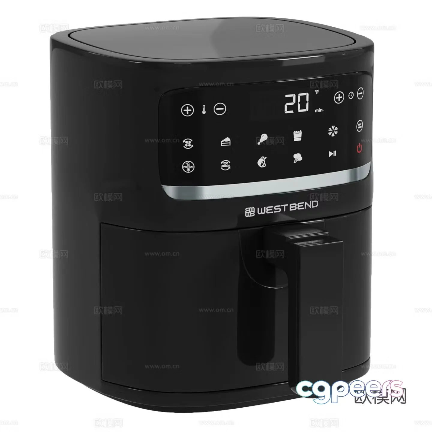 Modern kitchen appliances air fryer 3d model