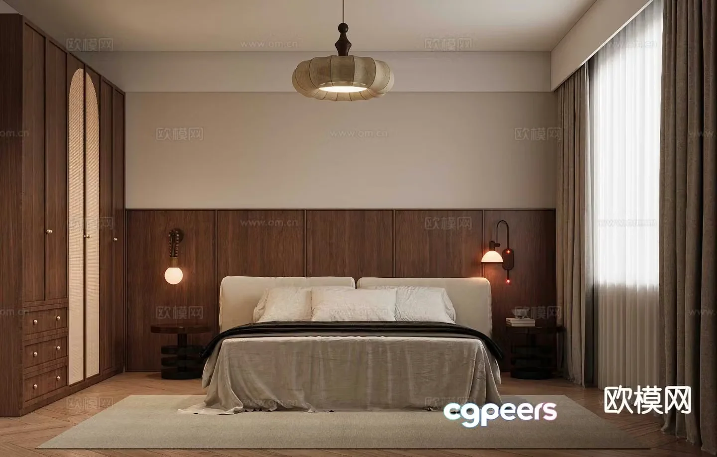 Medieval style bedroom master bedroom study 3d model