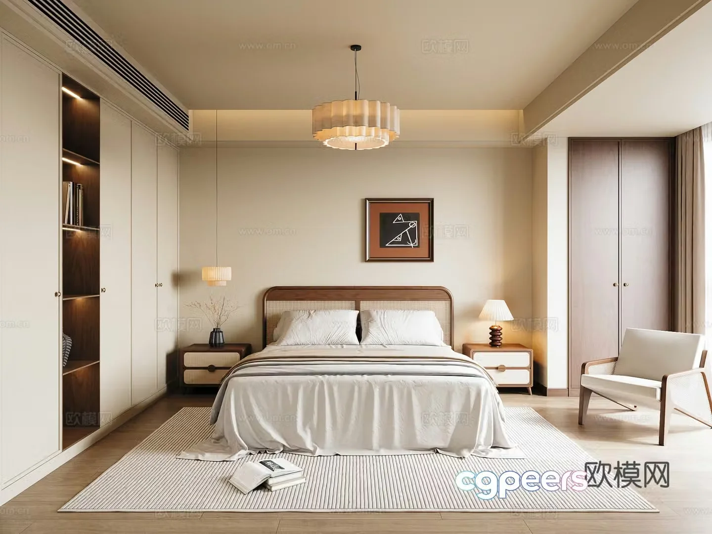 Medieval style bedroom master bedroom 3d model