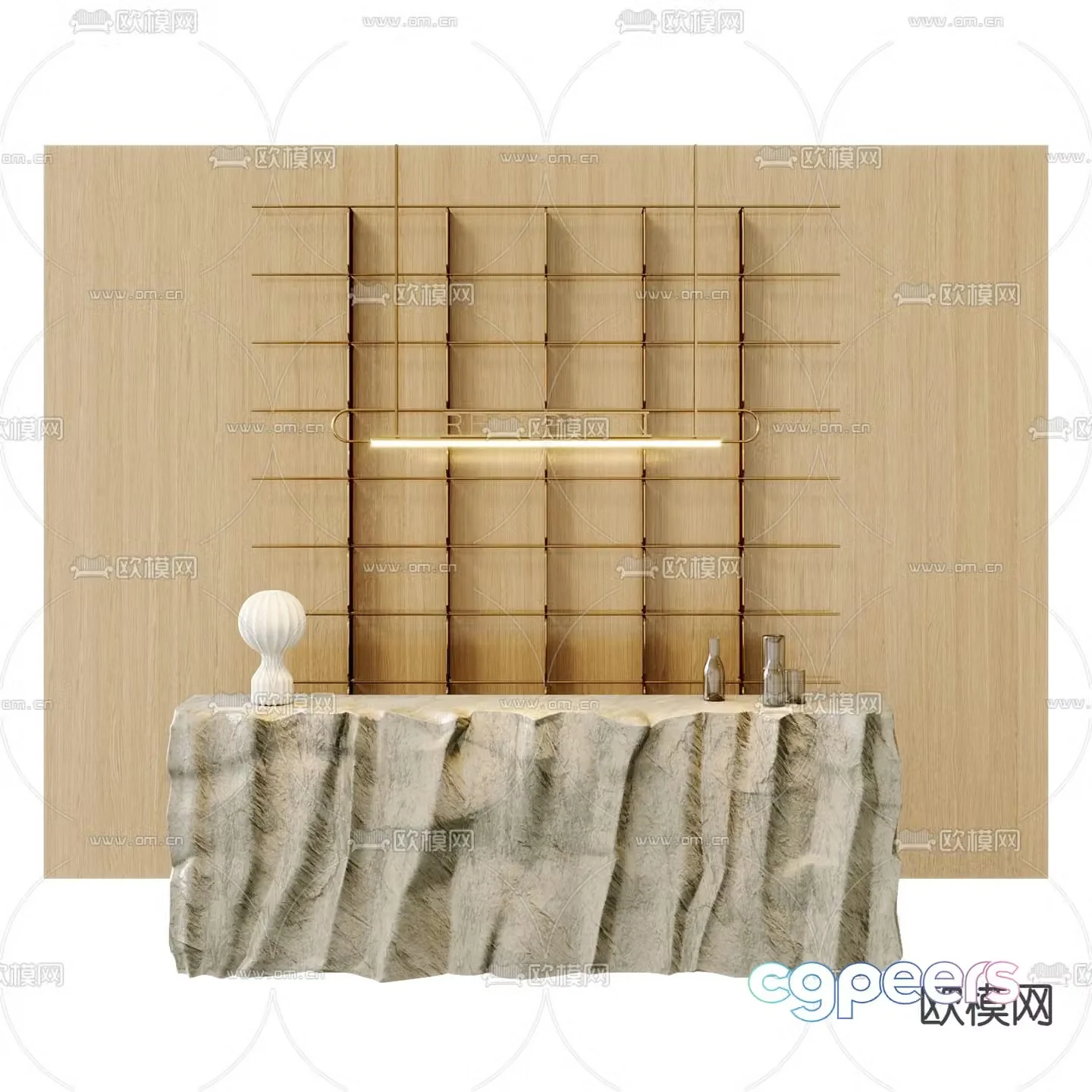 Modern front desk reception desk information desk 3d model
