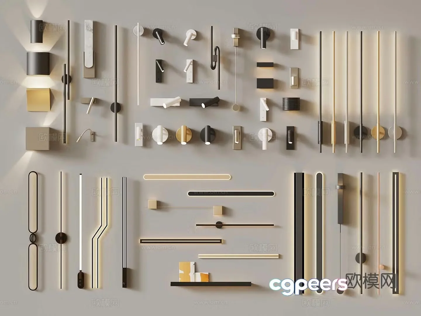 Modern wall lamp Line lamp One-line lamp Bedside lamp 3D model