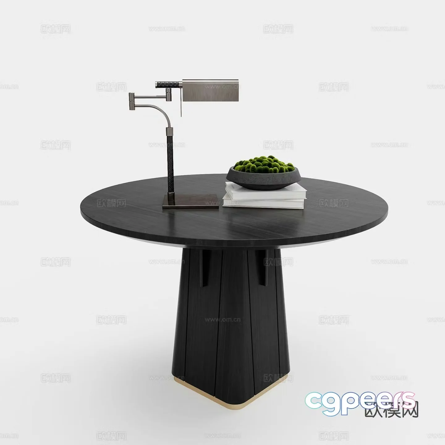 Minimalist dining table round dining table 3d model