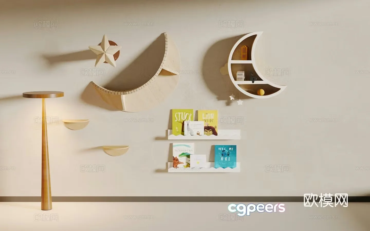 Children’s bookshelf 3d model