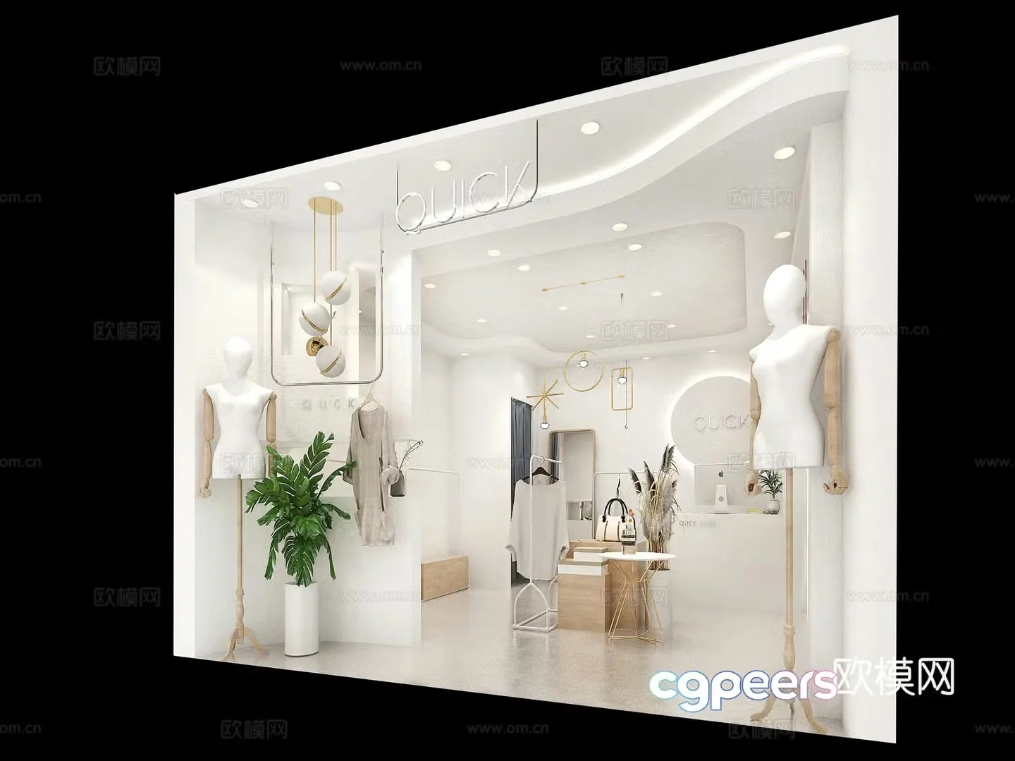 Modern women’s clothing store Clothing store 3d model