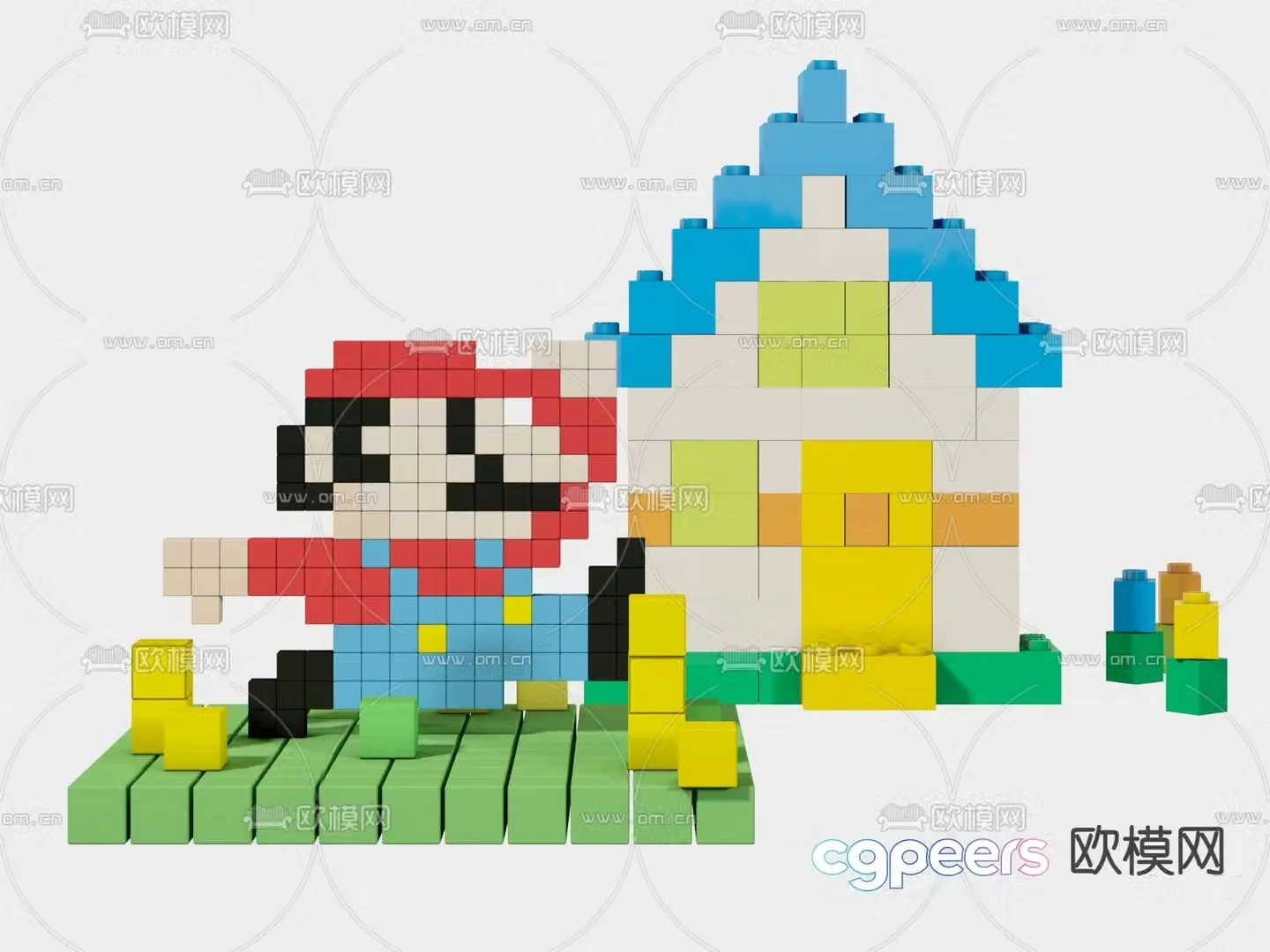 Modern Mario lego 3d model