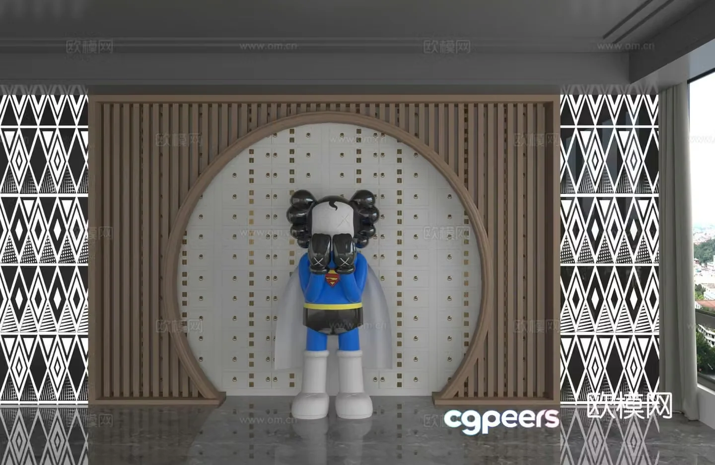 Modern background wall 3d model