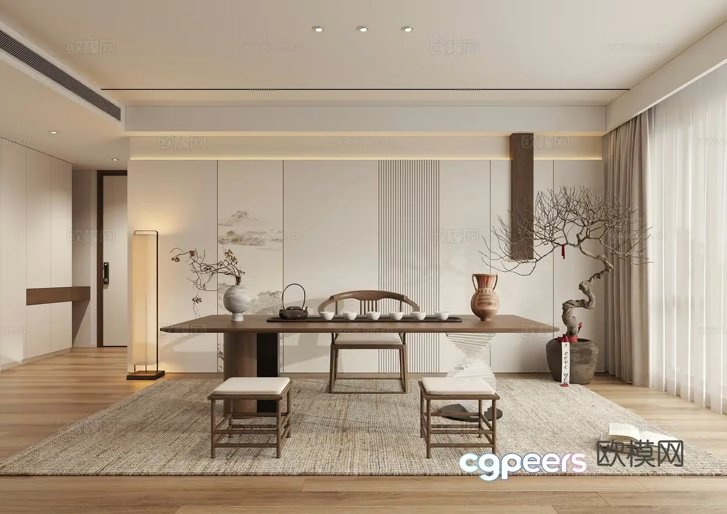 New Chinese tea room 3D model